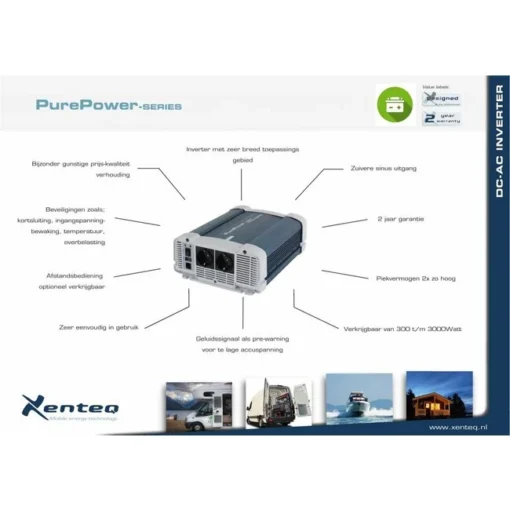 Xenteq - PurePowerPlus 300W Zuivere Sinus Omvormer 24VDC-230VAC - Afbeelding 3