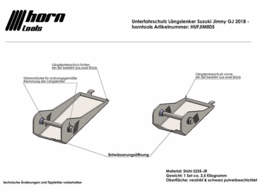 Horntools - Skid plates Suzuki Jimny GJ/HJ - Afbeelding 5