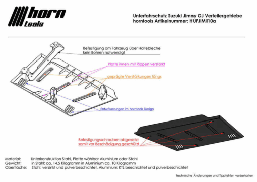 Horntools - Skid plates Suzuki Jimny GJ/HJ - Afbeelding 9