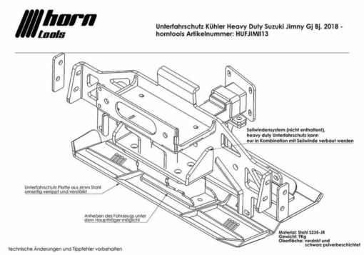 Horntools - Skid plates Suzuki Jimny GJ/HJ - Afbeelding 16