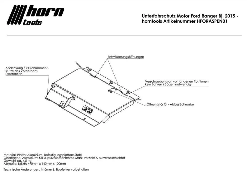 Horntools - Skid plates Ford Ranger 2011-2022 - Afbeelding 5