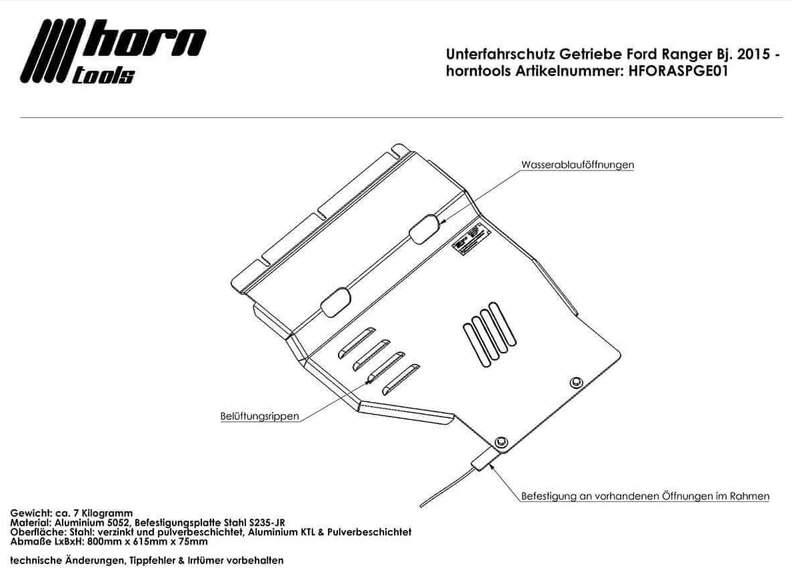 Horntools - Skid plates Ford Ranger 2011-2022 - Afbeelding 7