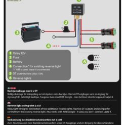 Alternative view of Ledson - Nano Kabelset - Achteruitrijlicht - 2 lampen - 2 pins - Deutsch DT - 12V